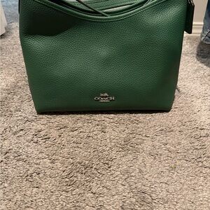 Coach Dark Green Leather Shoulder Bag